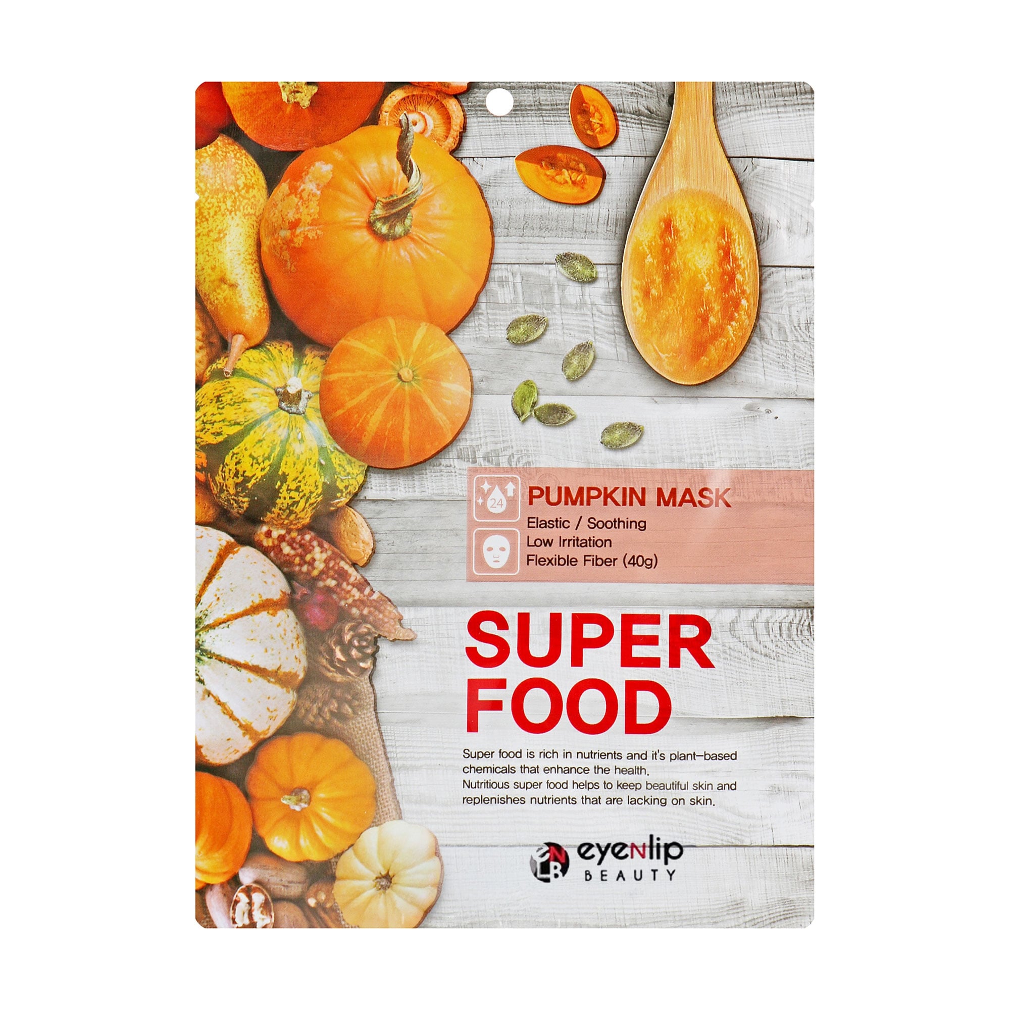 Уцінка! Тканинна маска для обличчя Eyenlip Super Food Pumpkin Mask Гарбуз, 23 мл